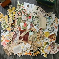 43 71 sheets vintage plant retro flower stickers digital receipt collection material diary scrapbooking label journal stickers