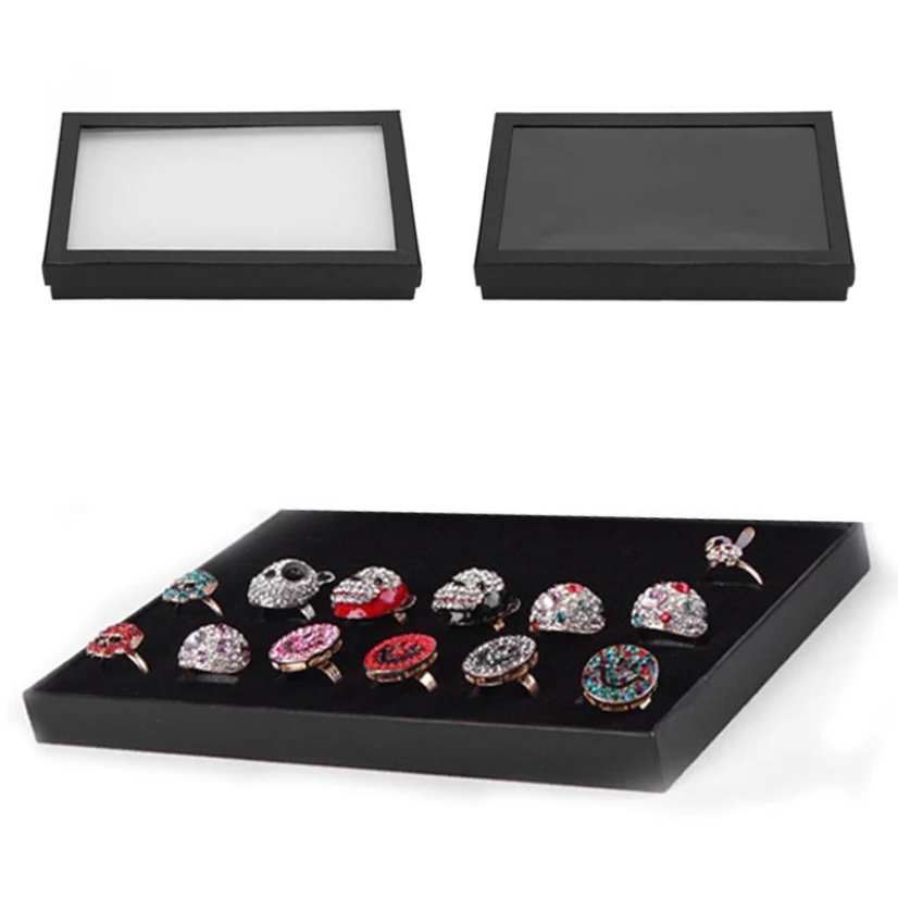 

36 Slots Jewelry Box Organizer Clear Display Ring Storage Cases Jewelry Holder Tray Earring Packing Organizer Basket Storage