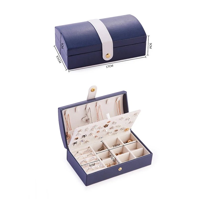 

Creative Curved Storage Box Female Earrings Plate Jewelry Storage Box PU Leather Necklace Ring Jewelry Box Female Cosmetics Beau