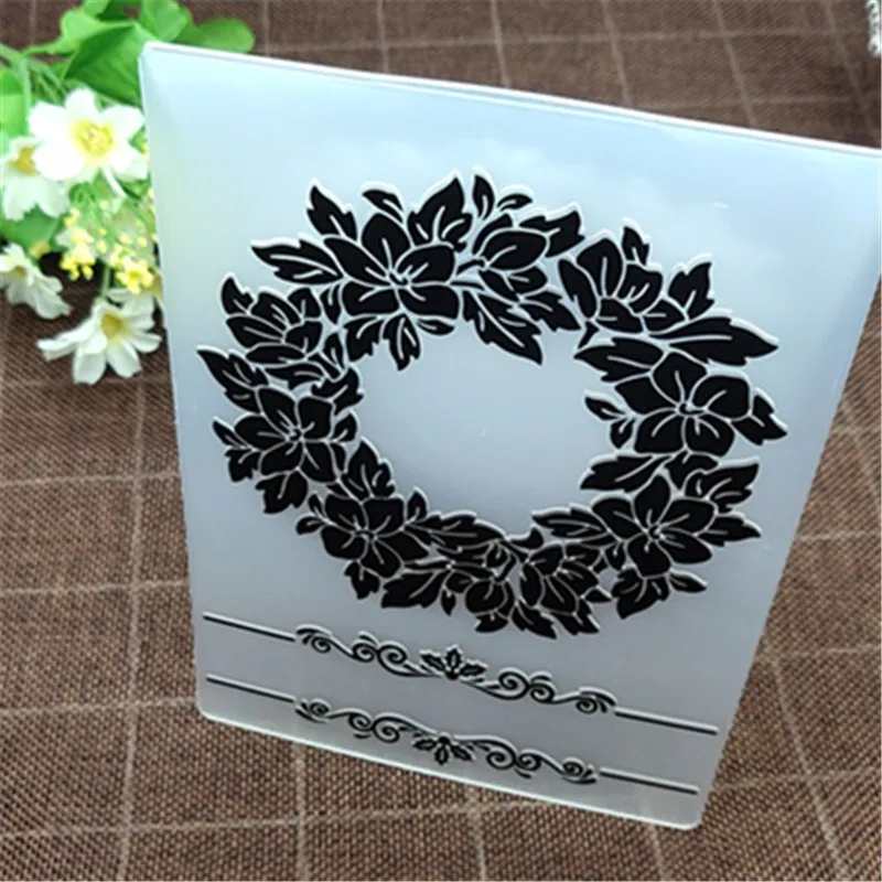 Венок печать DIY пластиковые папки для тиснения для DIY скрапбукинга бумаги ремесло/карты изготовления декорационных принадлежностей