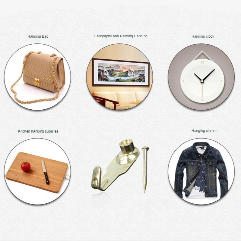 

1 Box Heavy Duty Golden Steel Nail Picture Frame Hanger Hanging Photo Wall Oil Painting Mirror Frame Hooks Hangers with Screws