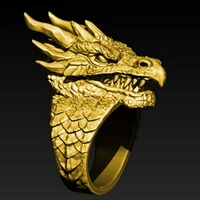 new vintage gothic punk men rings domineering hip hop mythical dragon head ring male motorcycle jewelry gift size 6 13 wholesale