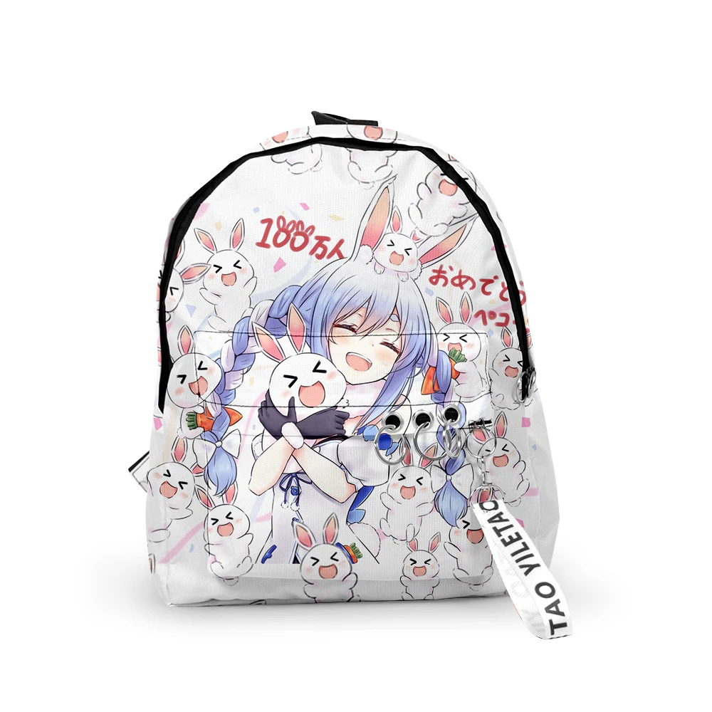 

2021 HOLOLIVE VTuber Usada Pekora 3D модная ткань Оксфорд брелок на одно плечо для рюкзака с принтом Повседневная Студенческая школьная сумка