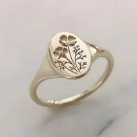 new gesang flower light luxury style minority ring fashion temperament womens metal ring flower single ring