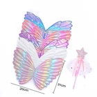 С украшением в виде крыльев бабочки; Крылья Ангела Детская фестивальный костюм для выступлений украшения палочку Фея Единорог вечерние Декор на день рождения вечерние Декор