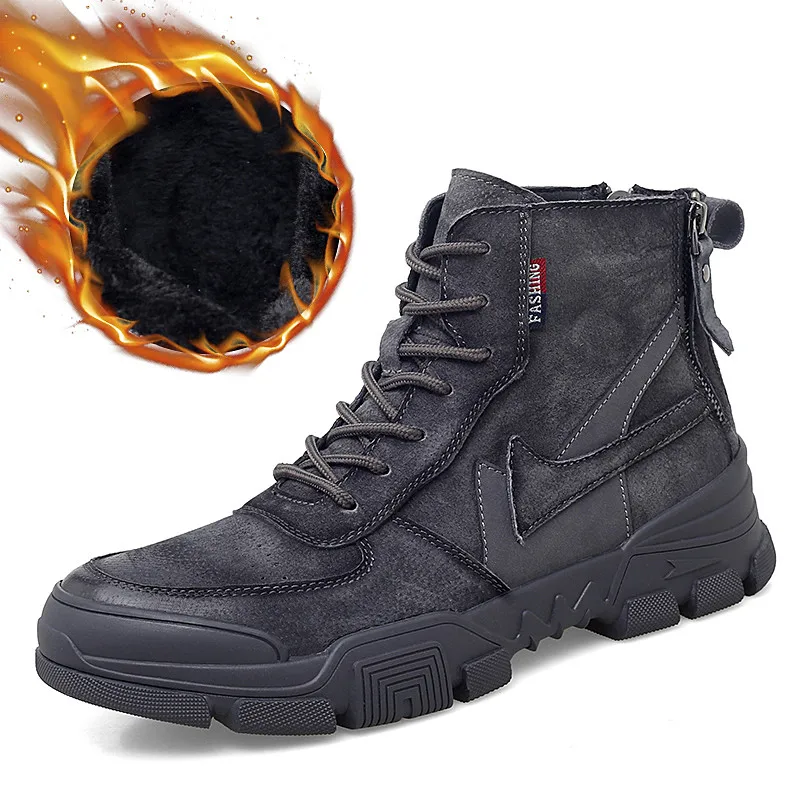 Уличные ботинки в стиле ретро Повседневные высокие Высококачественная Мужская