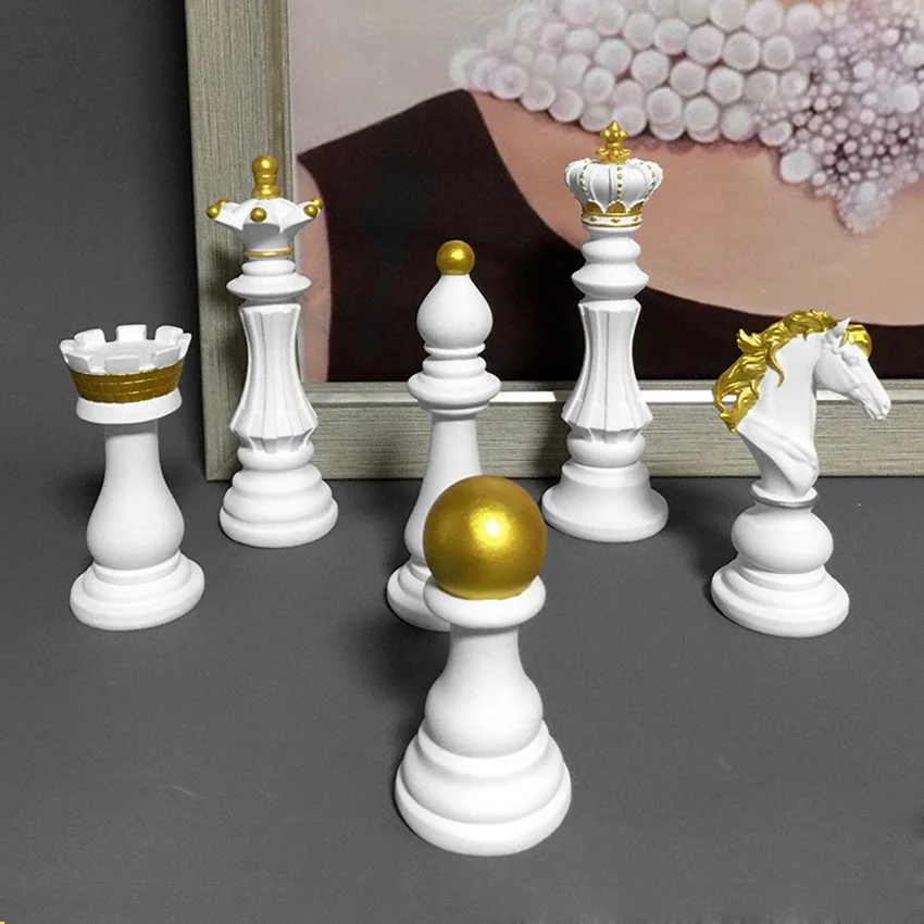 

Chess Figurines Resin home decoration Accessories International Chess statue Retro Home Decor Modern Chessmen Ornament sculpture