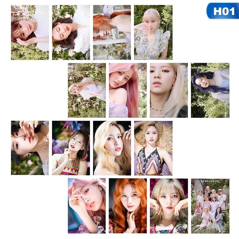 

16Pcs/Set KPOP TWICE More & More 9th Mini Album Photo Card Poster Self Made Paper Lomo Cards HD Photocard Fans Gift Collection