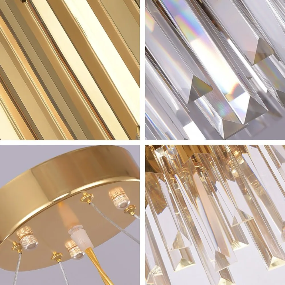 Новый Современный хрустальный Золотой Круглый Люстра FSS светильник для столовой