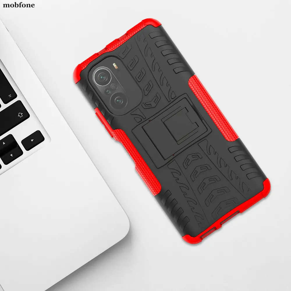 Противоударный прочный армированный чехол для Xiaomi Redmi K40 2 в 1 чехол-подставка
