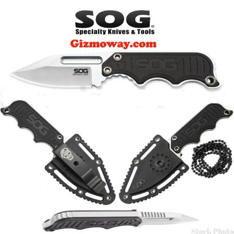 SOG EDC Fixed Blade Knife Mini 1.9 Inch Full Tang Belt Boot Tactical Sheath Neck Chain Portable Knives Self Defense | Инструменты