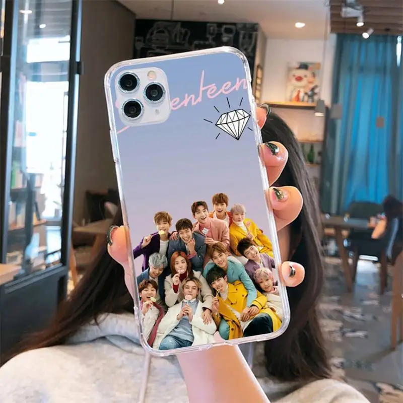 

Seventeen JUN DK KPOP Phone Case Transparent for iPhone 6 7 8 11 12 s mini pro X XS XR MAX Plus