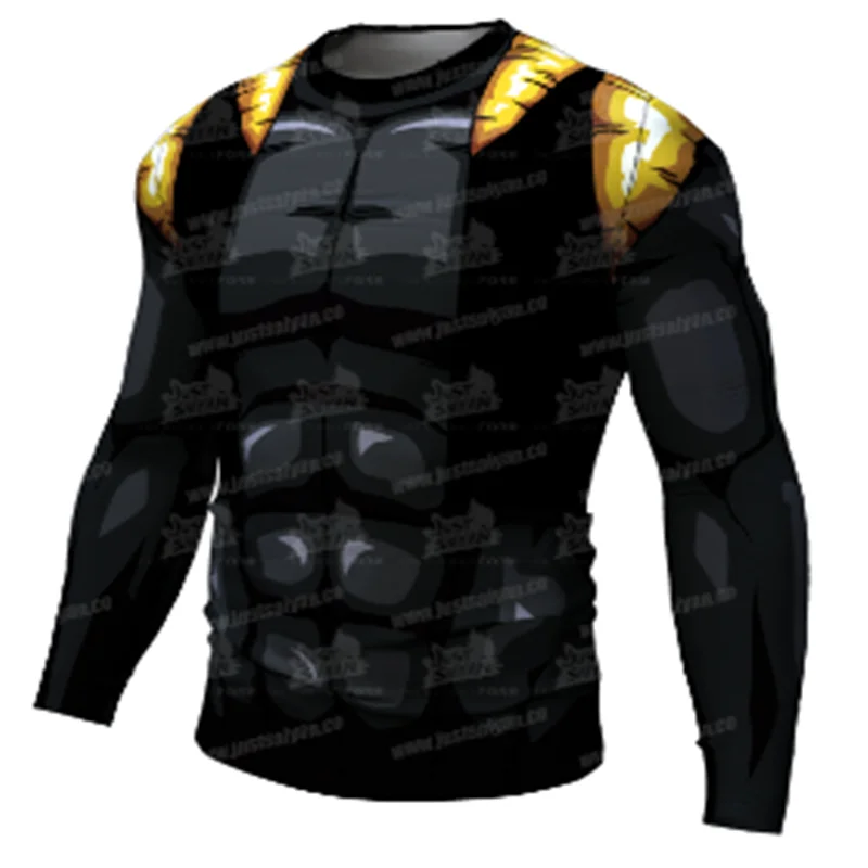 

Anime 3d printing cosplay clothing casual tight T-shirt breathable quick-drying men's long-sleeved running fitness sports tops