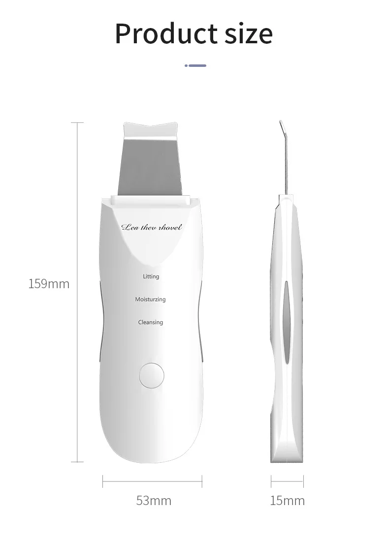 JinKaiRui Ultrasonic Shovel Skin Massager Portable Scrubber Vibration Clean Exfoliation Blackhead Removal