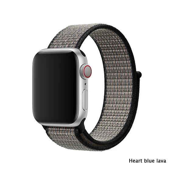Нейлон pulseira для apple watch band 4 44 мм 40 мм(iwatch 5) apple watch 3 2 1 ремешок 42 мм 38 мм дышащий браслет ремень аксессуары - Цвет ремешка: Heart blue lava