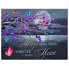 Алмазная мозаика с бабочкой, цветущей сливы, любовь, луна, текст, алмазная краска, алмазная живопись, полноразмерная круглая Алмазная вышивка WE251