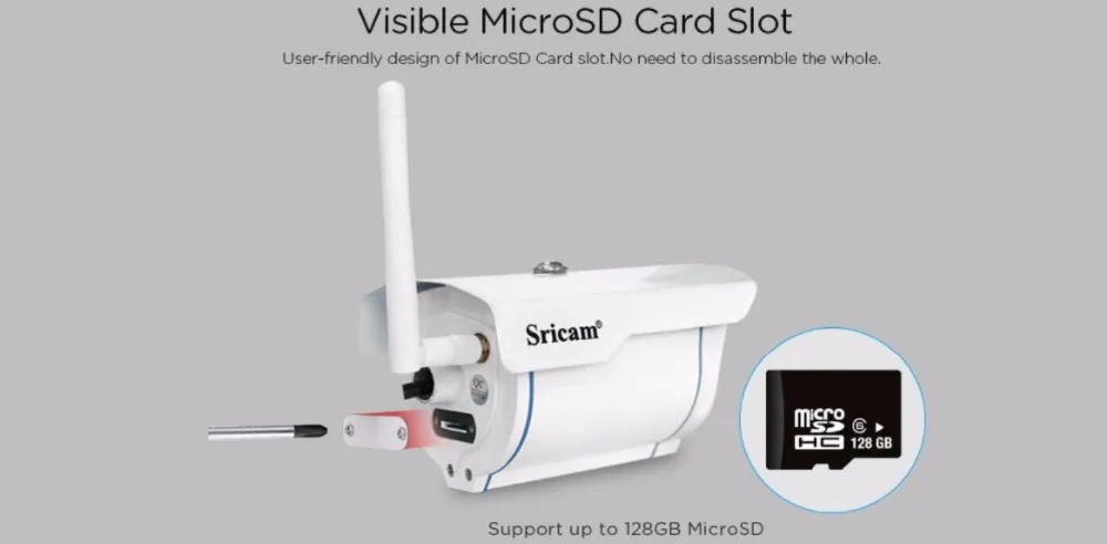 Sricam SP007 HD 720 IP камера wifi 2,4 P2P Водонепроницаемая уличная Беспроводная IP камера для смартфонов ПК