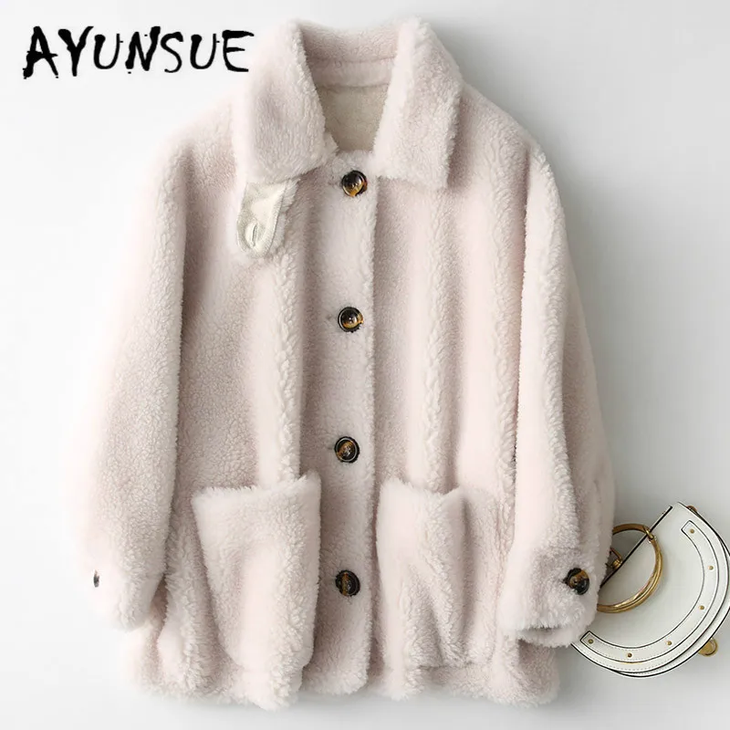 Пальто из натурального меха овчины зимнее пальто для женщин 100% шерсть куртка