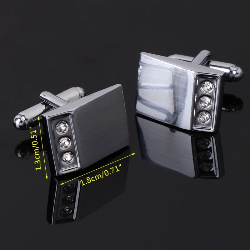 Мужские запонки квадратные Стразы ювелирные изделия стильные подарки деловой