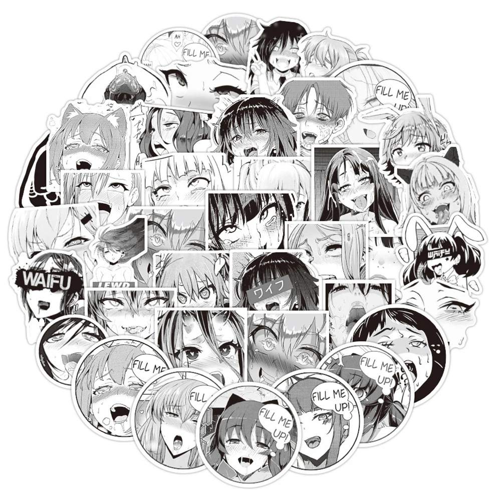 50 шт. сексуальная девушка Ahegao Waifu наклейки для блокноты канцелярские товары
