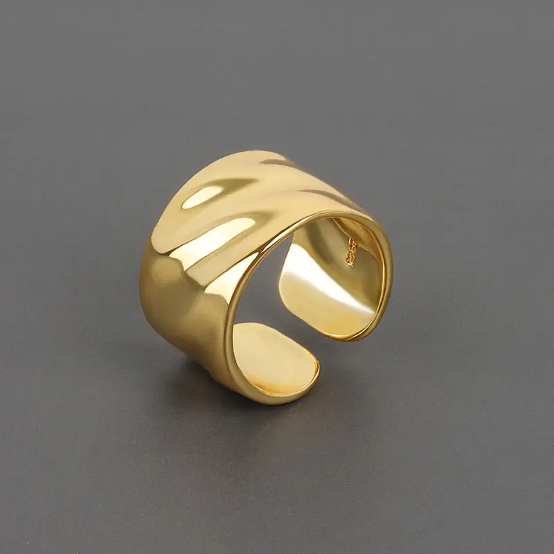 

Geometric rings for women European and American Style Two-Color Opening Knuckle Irregular Concave Wide Female Ring Wholesale