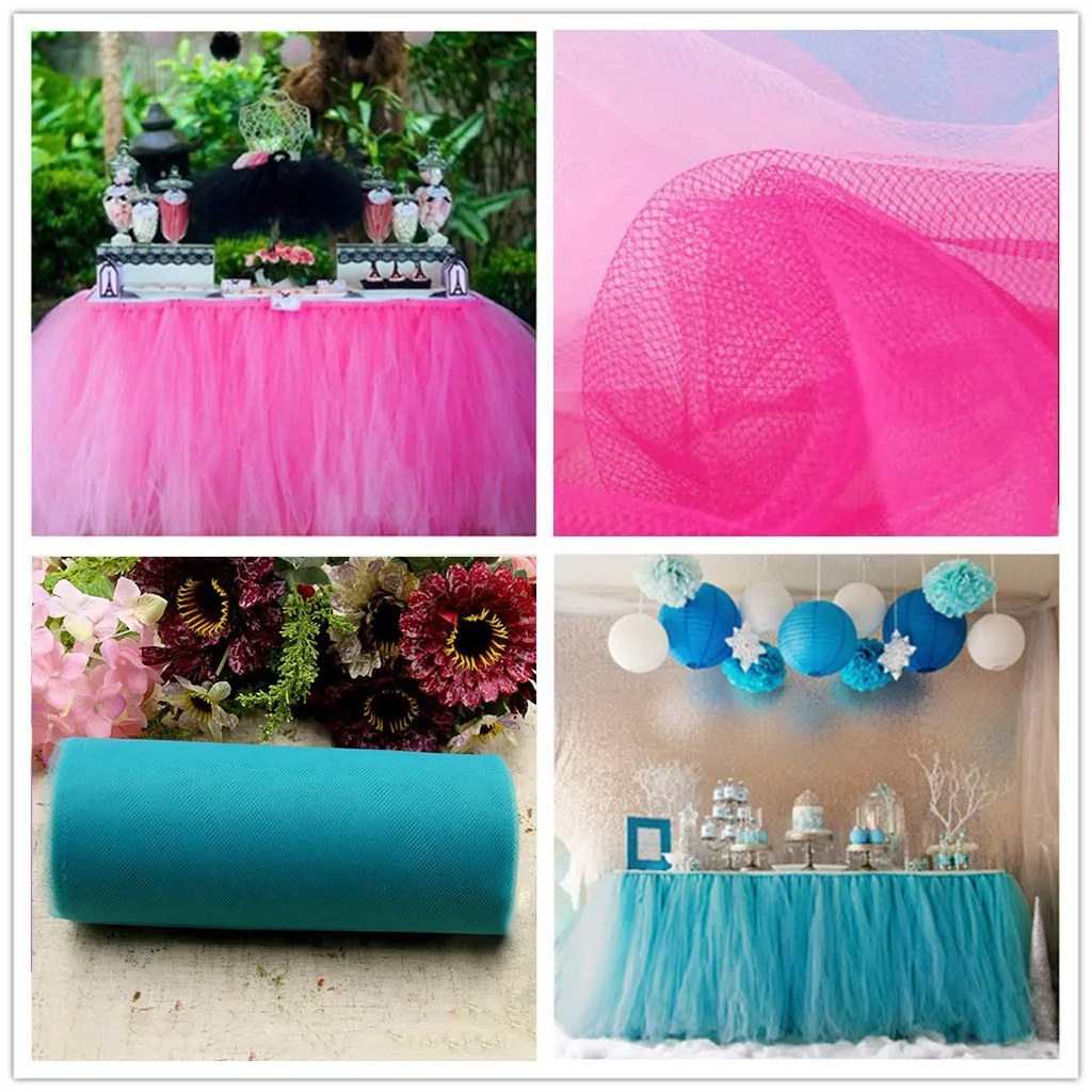 1 рулон новая разноцветная юбка пачка фатиновая Скатерть для свадьбы 15*25