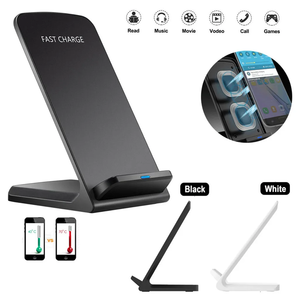 Беспроводное быстрое зарядное устройство 5 В 2 А 10 Вт подставка для зарядного