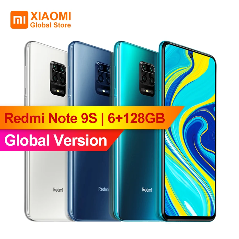 Xiaomi Redmi Note 9S 6 ГБ 128 глобальная версия Смартфон Snapdragon 720 Octa Core 5020 мАч 48MP Cam 67 &quotNote 9 S