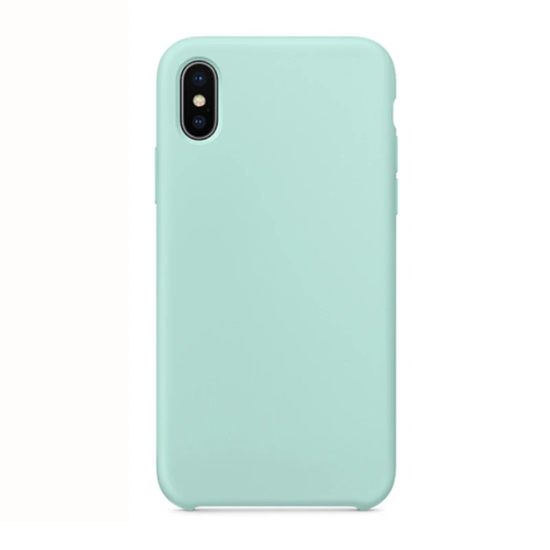 Turquoise Официальный силиконовый чехол для iPhone 7 8 Plus, задняя крышка с логотипом для Apple iPhone 11 Pro XR X XS MAX 6 6S PLUS, чехол - Цвет: Turquoise