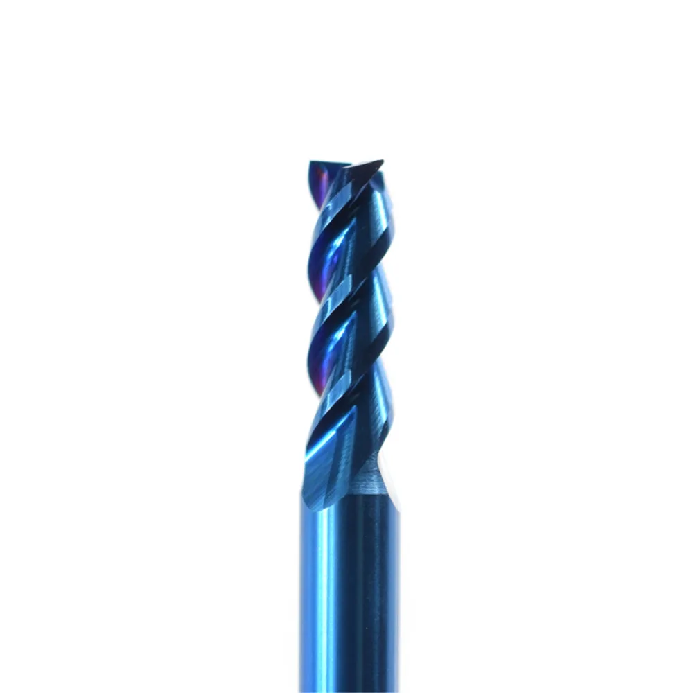 

1pc 1-12mm blue coated 3 flute carbide end mills aluminum cutting cutter spiral milling cutter cnc milling cutter