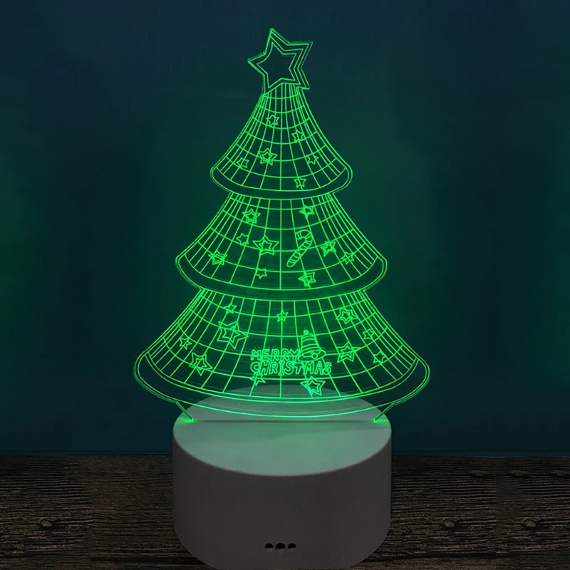 

Рождественская елка, 3D лампа, иллюзия, 3D RGB ночник, иллюзия, настольная лампа для рождественского подарка, креативный светильник для подарка