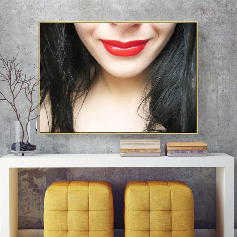 Красочная Персонализированная красная картина с губами домашний декор
