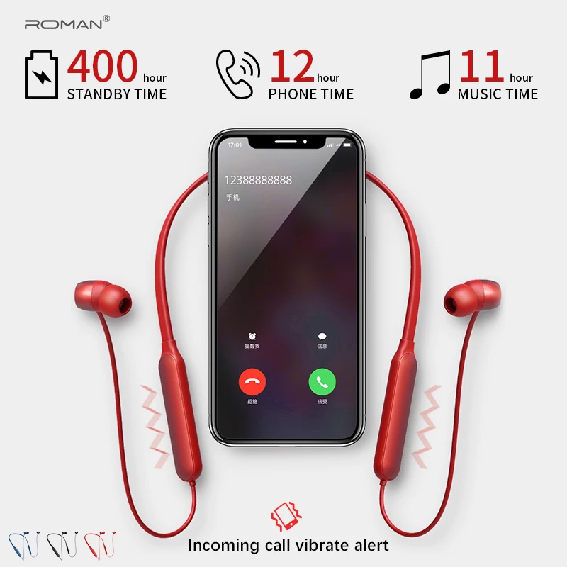 Римские Bluetooth наушники спортивные беспроводные Поддержка TF/sd карты гарнитура