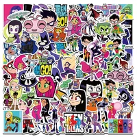 100 pcs dc anime figure teen titans self adhesive material sticker graffiti notebook trunk sticker childrens toy birthday gifts