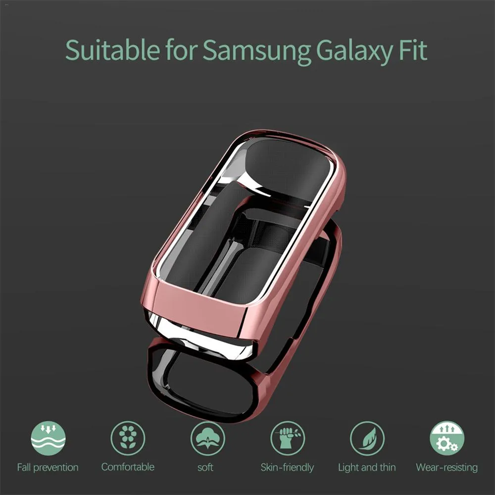 Защитный чехол из ТПУ для Samsung Galaxy Fit SM-R370 Противоударная рамка смарт-браслета 360 °