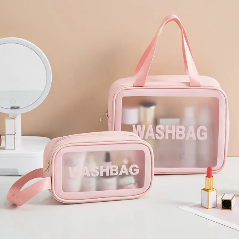 

PVC Transparent Cosmetic Bags For Women High Capacity Waterproof Wash Bag Travel Toiletries Organizer Beauty Female Makeup Bag