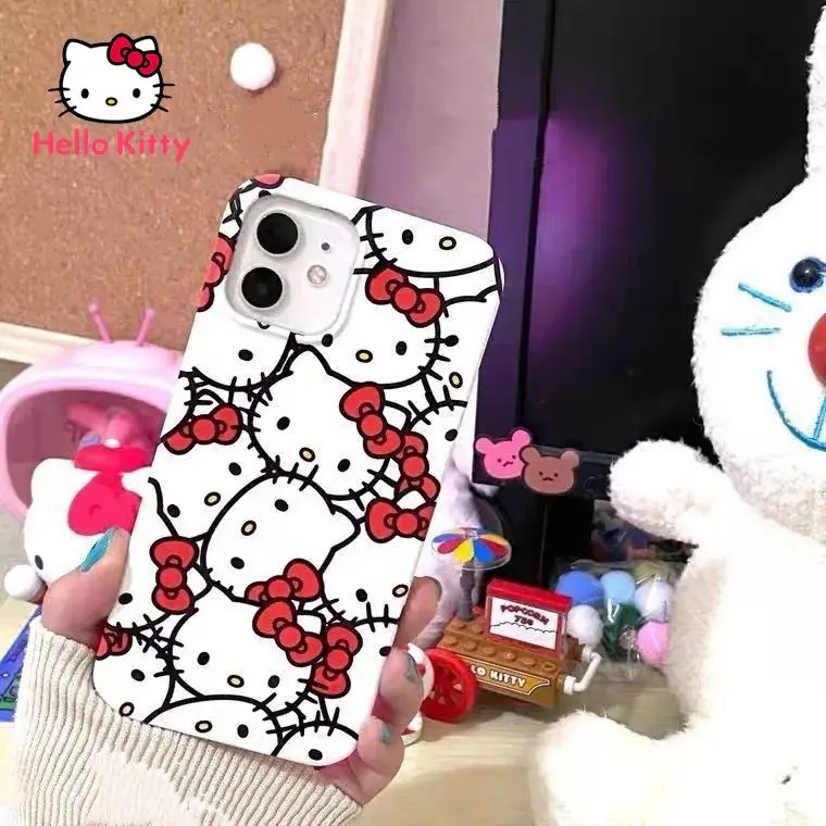 

Hello Kitty cartoon case for iPhone13 13Pro 13Promax 13mini 6 6s 7 8P X XR XS XSMAX 11 12Pro 12mini Phone Silicone Case Cover