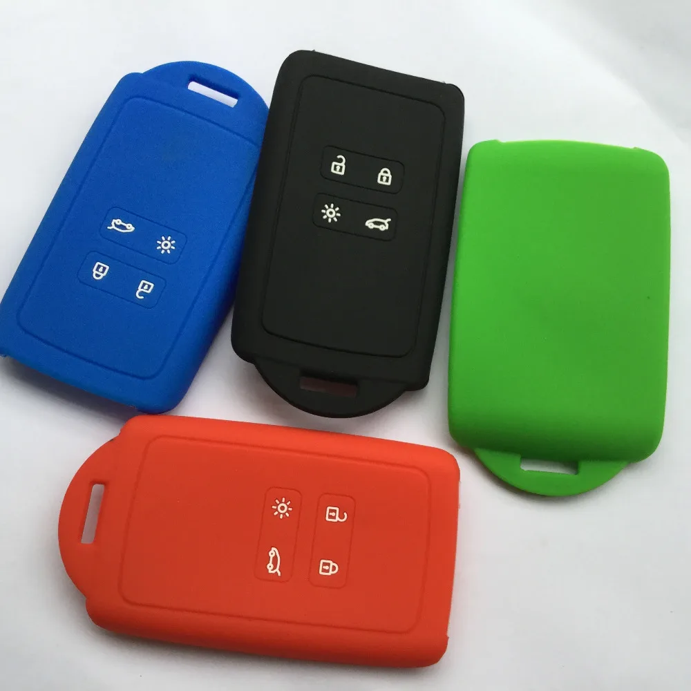 Силиконовый чехол для ключей с 4 кнопками Renault Megane 2017 мягкий силиконовый Kadjar Koleos