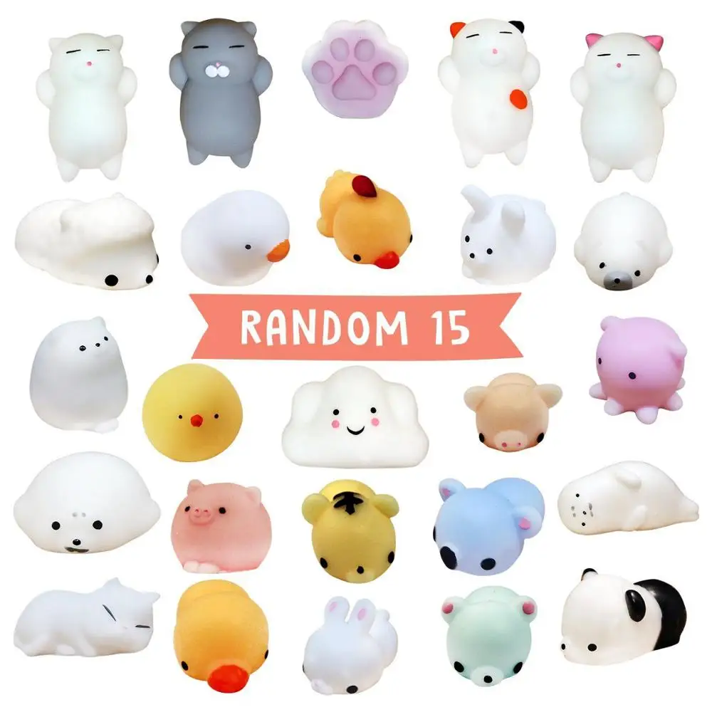 Миниатюрный Сжимаемый мяч для снятия стресса меняющий цвет милые животные мочи