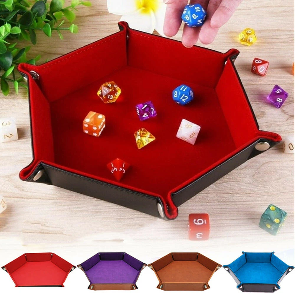 Шестигранный лоток для игральных костей из искусственной кожи складной