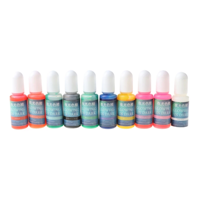 

10 Colors Glowing in Dark Epoxy Resin Pigment Luminous Colorant Jewelry Making