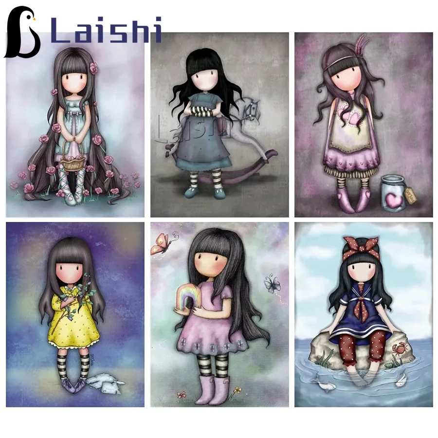 

Набор для алмазной живописи 5D "сделай сам", милая мультяшная маленькая девочка, Алмазная мозаика, картина для вышивки стразы, Новое поступление, Декор для дома