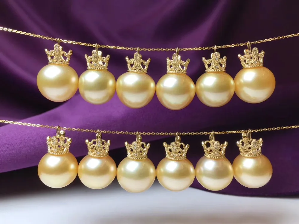 

Real AU 750 18K Gold Crown Pendant Mountings Findings Jewelry Settings Accessories Parts for Pearls Agate Coral Crystals Jade