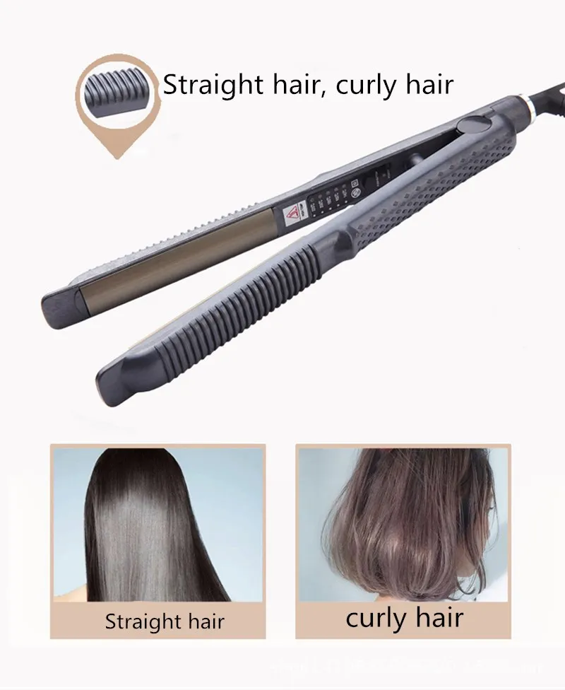 Профессиональный Выпрямитель для волос 2 в 1 щипцы завивки выпрямитель с