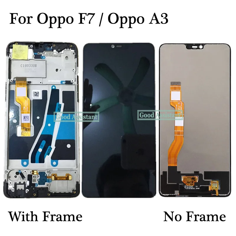 High Quality 6.23 inch Black For Oppo F7 / F7 Youth / Oppo A3 LCD Display Touch Screen Digitizer Assembly Replacement With Frame