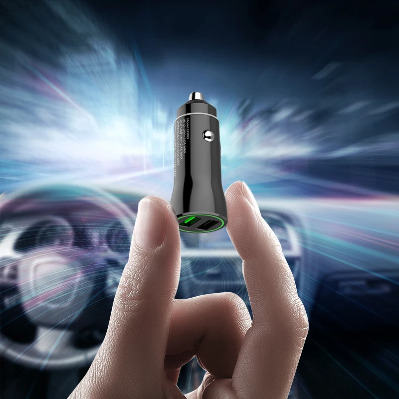 QC3.0 автомобильное зарядное устройство с двумя usb-портами для быстрой зарядки 9V2A