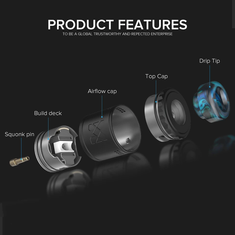 Оригинальная емкость Vandy Vape M V2 RDA Tank 2 мл атомайзер Top Airflow Dual KA1 электронная