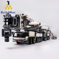 buildmoc moc 10123 technical motor power mobile crane ltm11200 rc liebherrr technology building blocks toys for children gift
