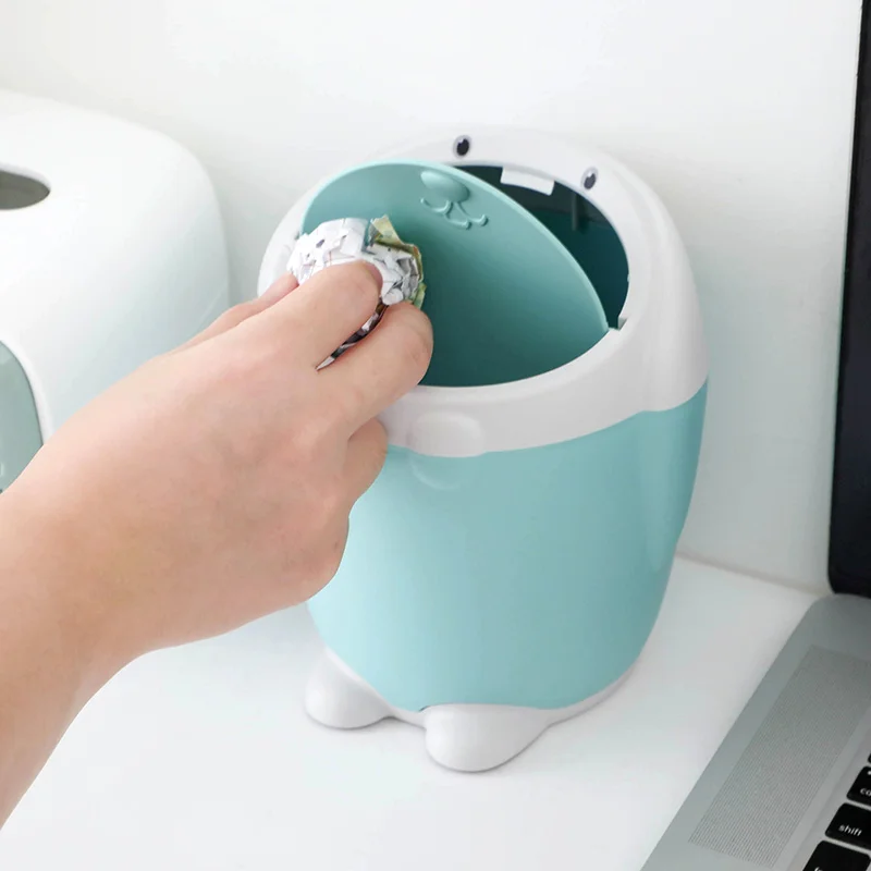 Настольная мини-корзина для мусора креативный контейнер с крышкой кухни