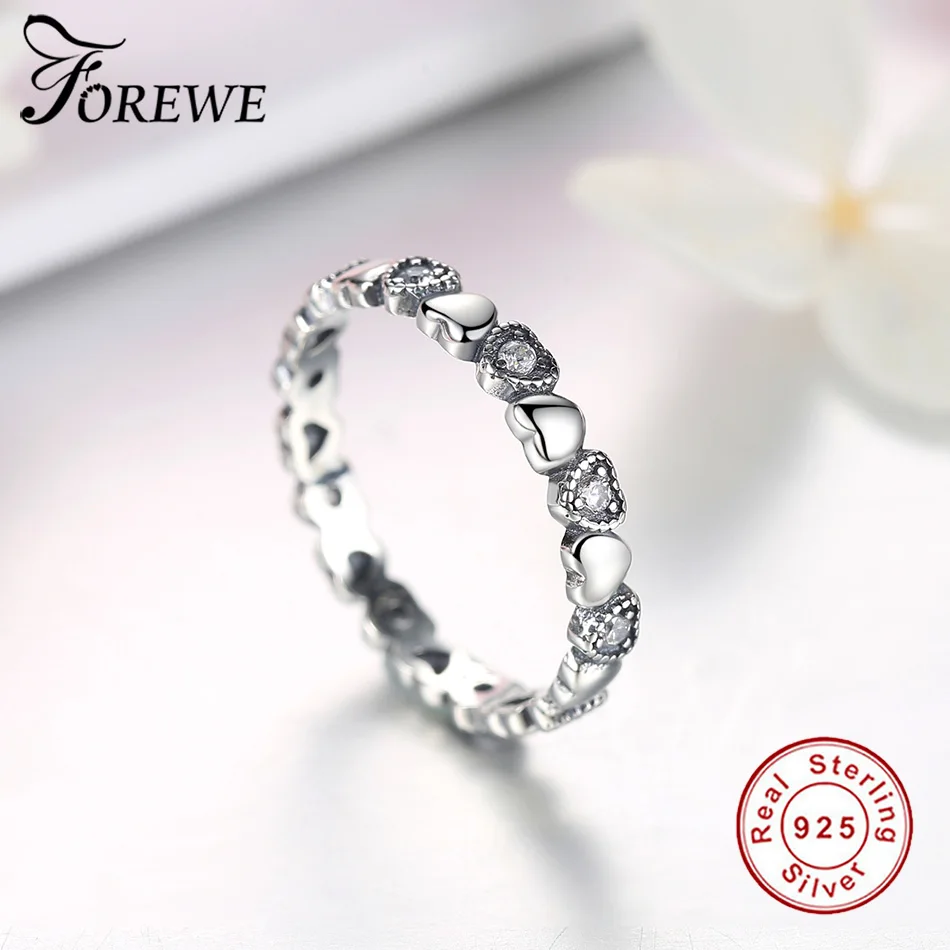 Настоящее 100% Стерлинговое Серебро 925 пробы штабелируемые кольца на палец в форме